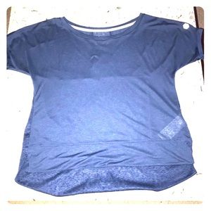 SMALL ASICS BLUE REFLECTIVE CROP TOP